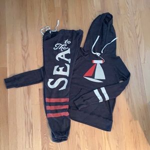 Sundry Sailboat Sweatshirt & To The Sea Sweatpants